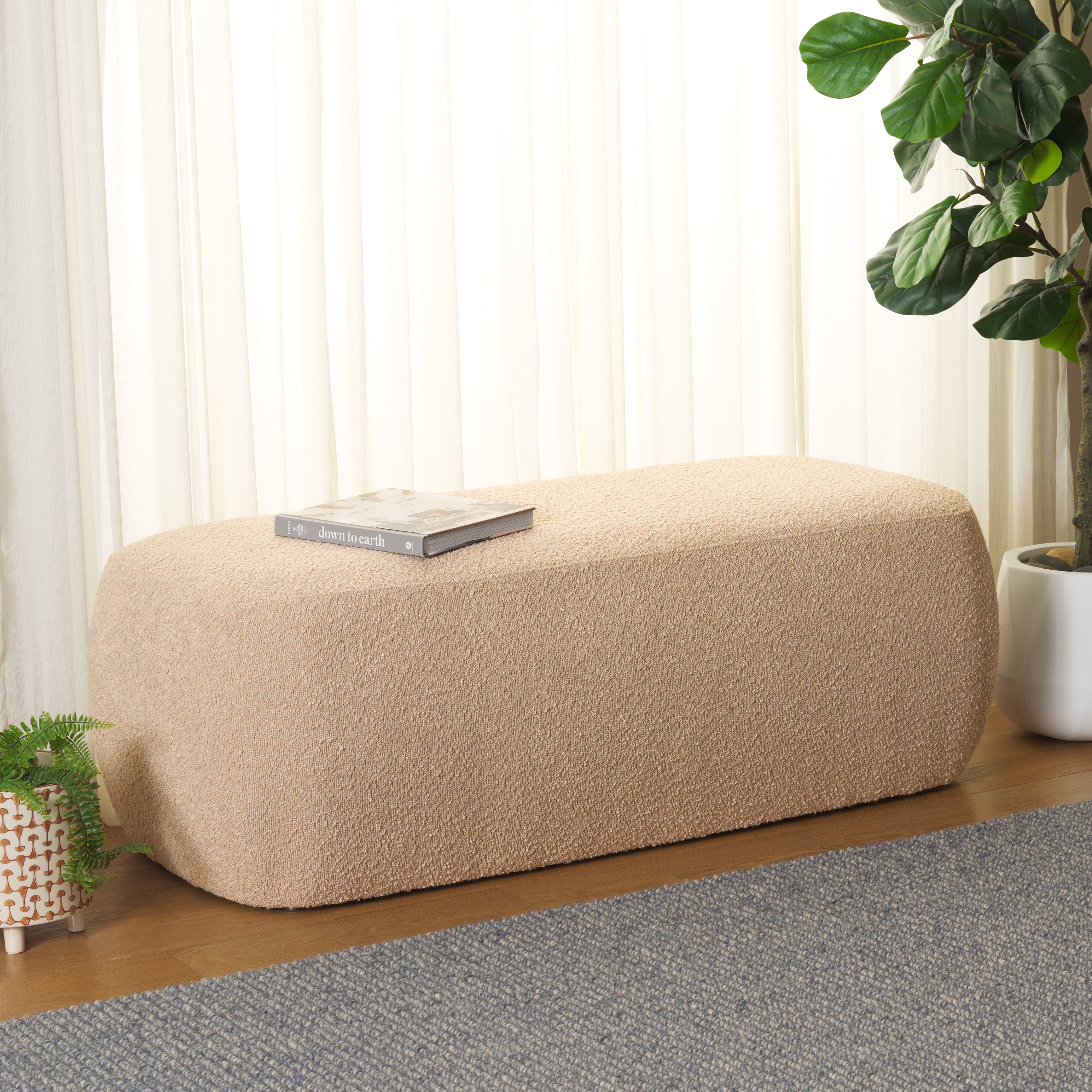 Safavieh Whitley Rectangular Ottoman , OTT1301 - Tan