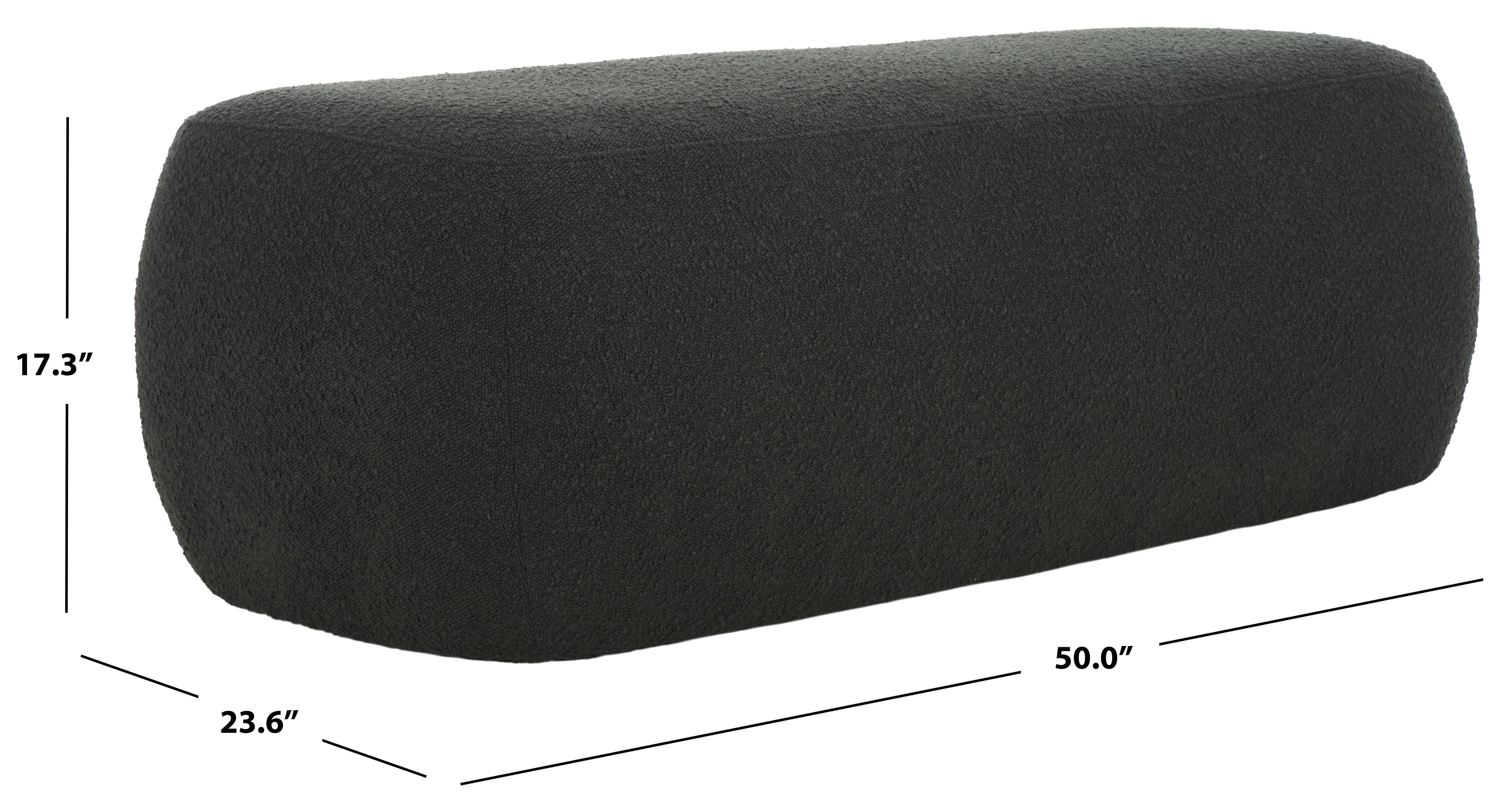 Safavieh Whitley Rectangular Ottoman , OTT1301 - Black