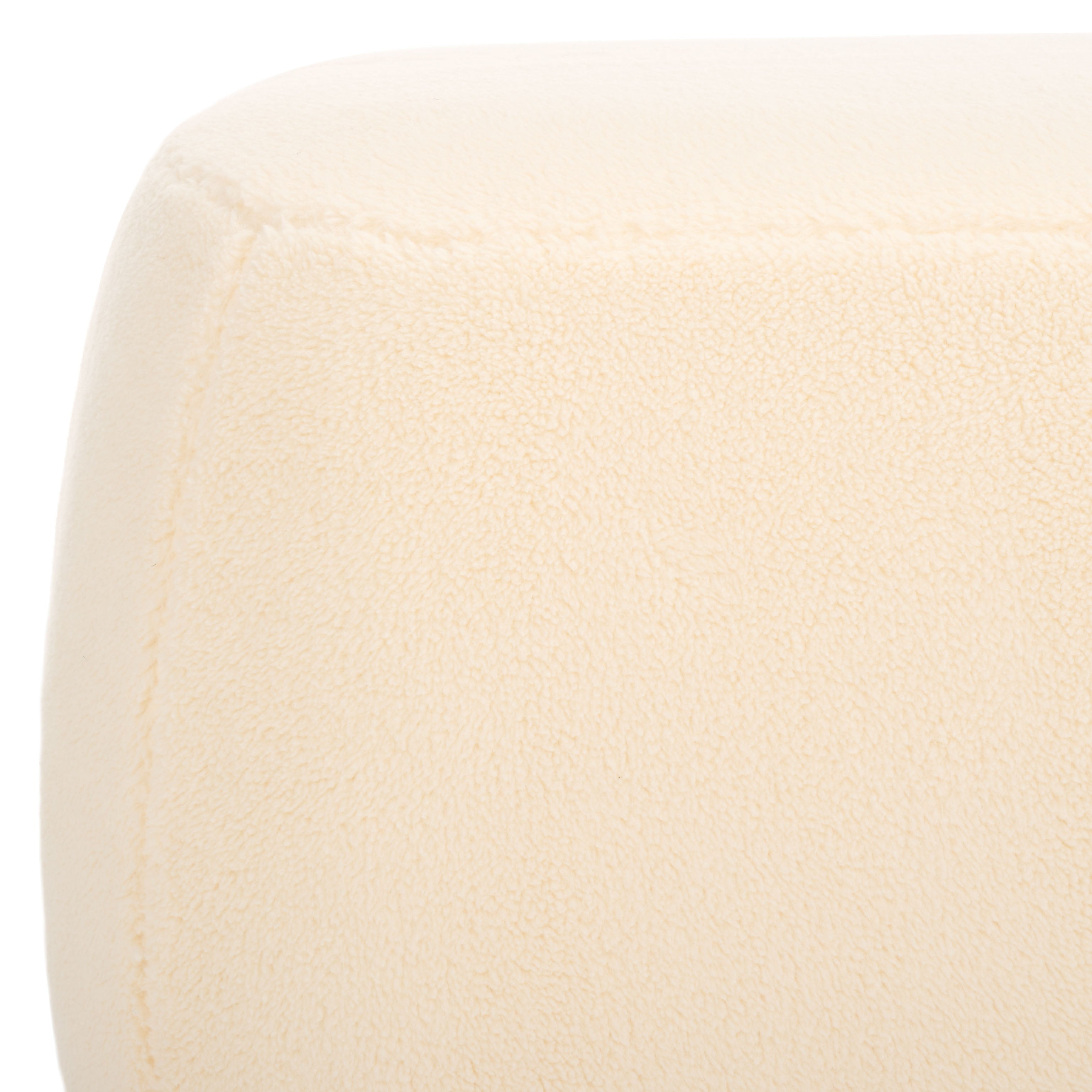 Safavieh Whitley Rectangular Ottoman , OTT1301 - Cream Faux Shearling