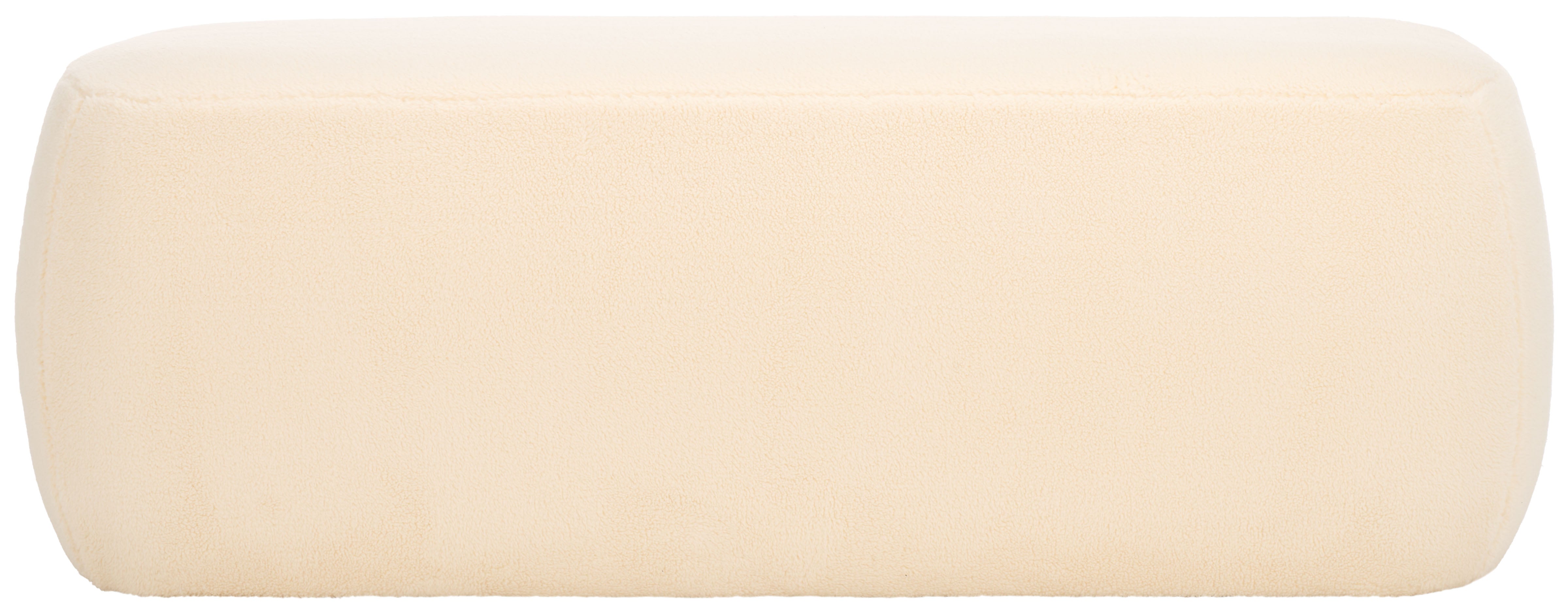Safavieh Whitley Rectangular Ottoman , OTT1301 - Cream Faux Shearling