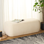 Safavieh Whitley Rectangular Ottoman , OTT1301 - Cream Faux Shearling