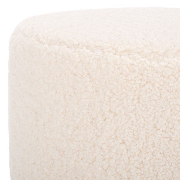 Safavieh Alistair Round Ottoman, OTT4503 - Off White / Black