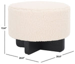 Safavieh Alistair Round Ottoman, OTT4503 - Off White / Black