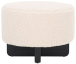 Safavieh Alistair Round Ottoman, OTT4503 - Off White / Black