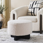 Safavieh Alistair Round Ottoman, OTT4503 - Off White / Black