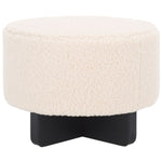 Safavieh Alistair Round Ottoman, OTT4503 - Off White / Black