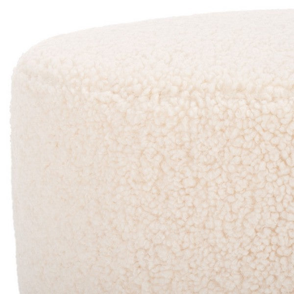 Safavieh Alistair Round Ottoman, OTT4503 - Off White / Natural