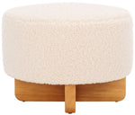 Safavieh Alistair Round Ottoman, OTT4503 - Off White / Natural