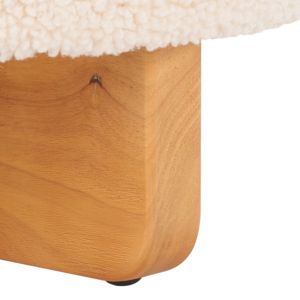 Safavieh Alistair Round Ottoman, OTT4503 - Off White / Natural