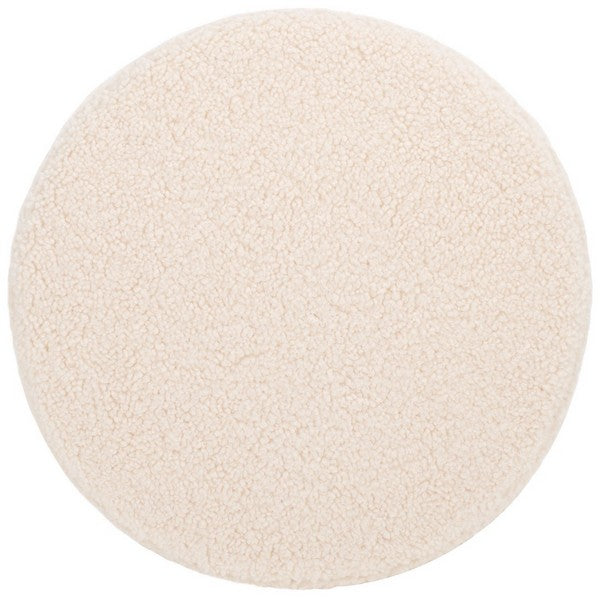Safavieh Alistair Round Ottoman, OTT4503 - Off White / Natural
