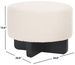 Safavieh Riah Boucle Round Ottoman, OTT4504 - Off White / Black
