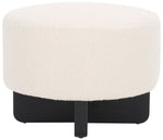 Safavieh Riah Boucle Round Ottoman, OTT4504 - Off White / Black