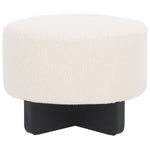 Safavieh Riah Boucle Round Ottoman, OTT4504 - Off White / Black