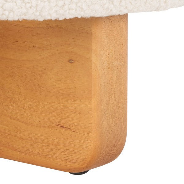 Safavieh Riah Boucle Round Ottoman, OTT4504 - Off White / Natural