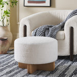 Safavieh Riah Boucle Round Ottoman, OTT4504 - Off White / Natural