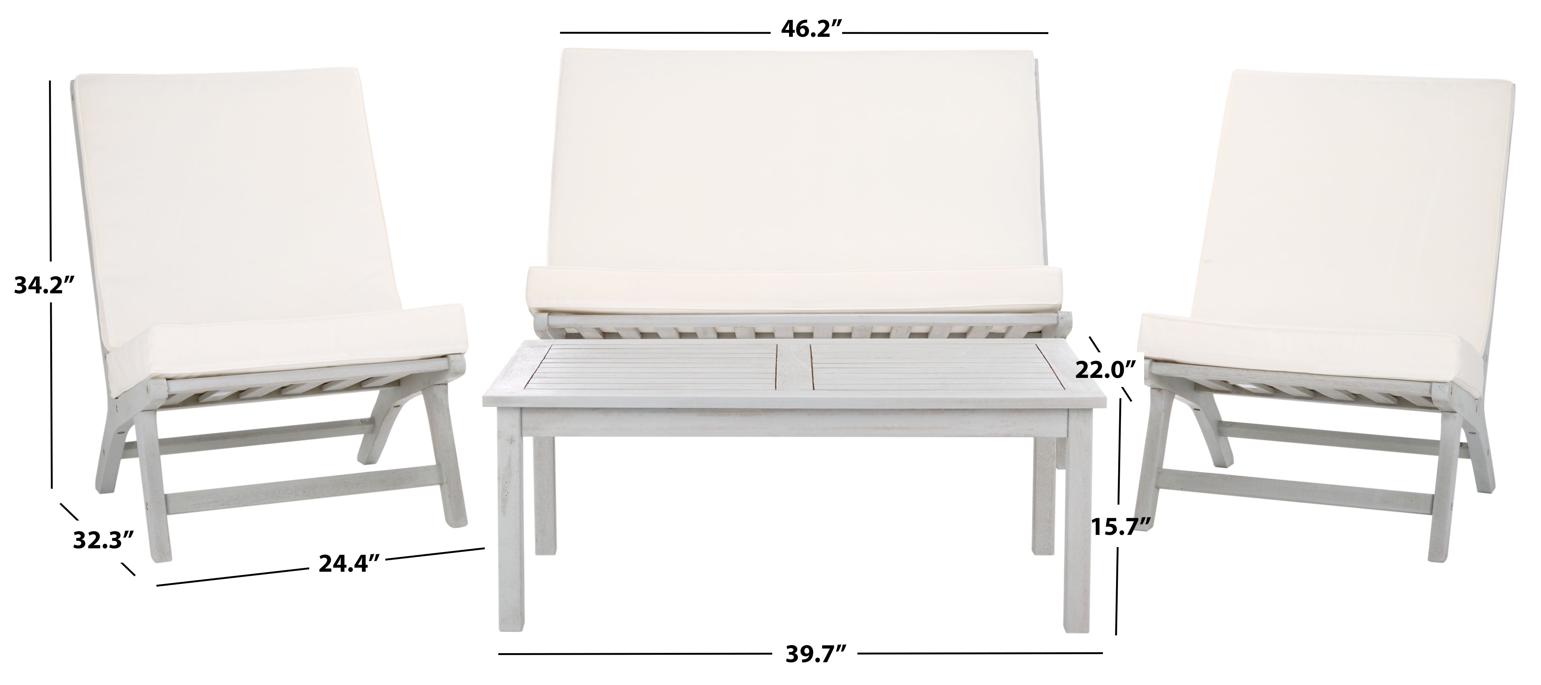 Safavieh Chaston 4 Piece Living Set, PAT7044 - Grey / Beige