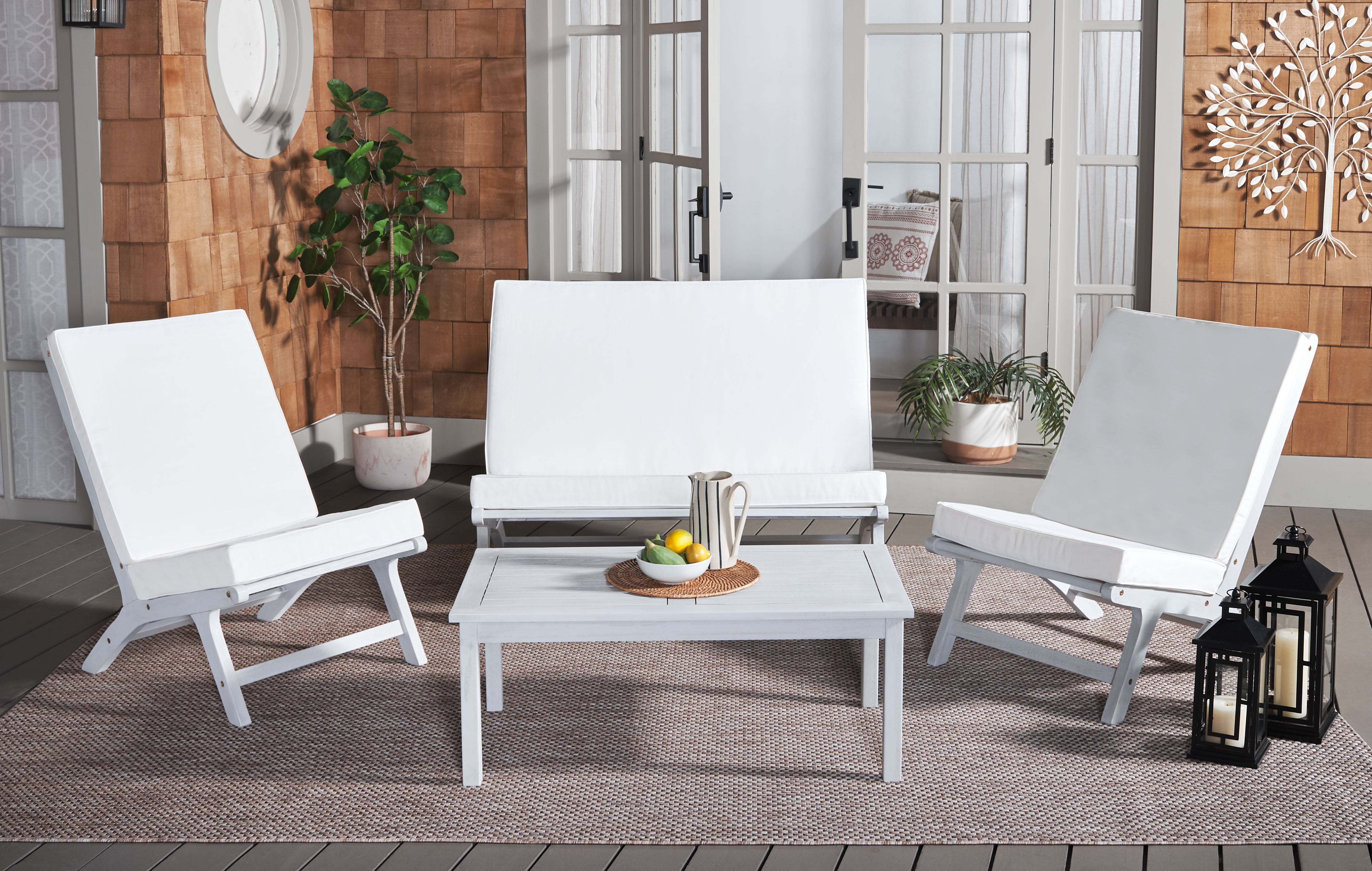 Safavieh Chaston 4 Piece Living Set, PAT7044 - Grey / Beige