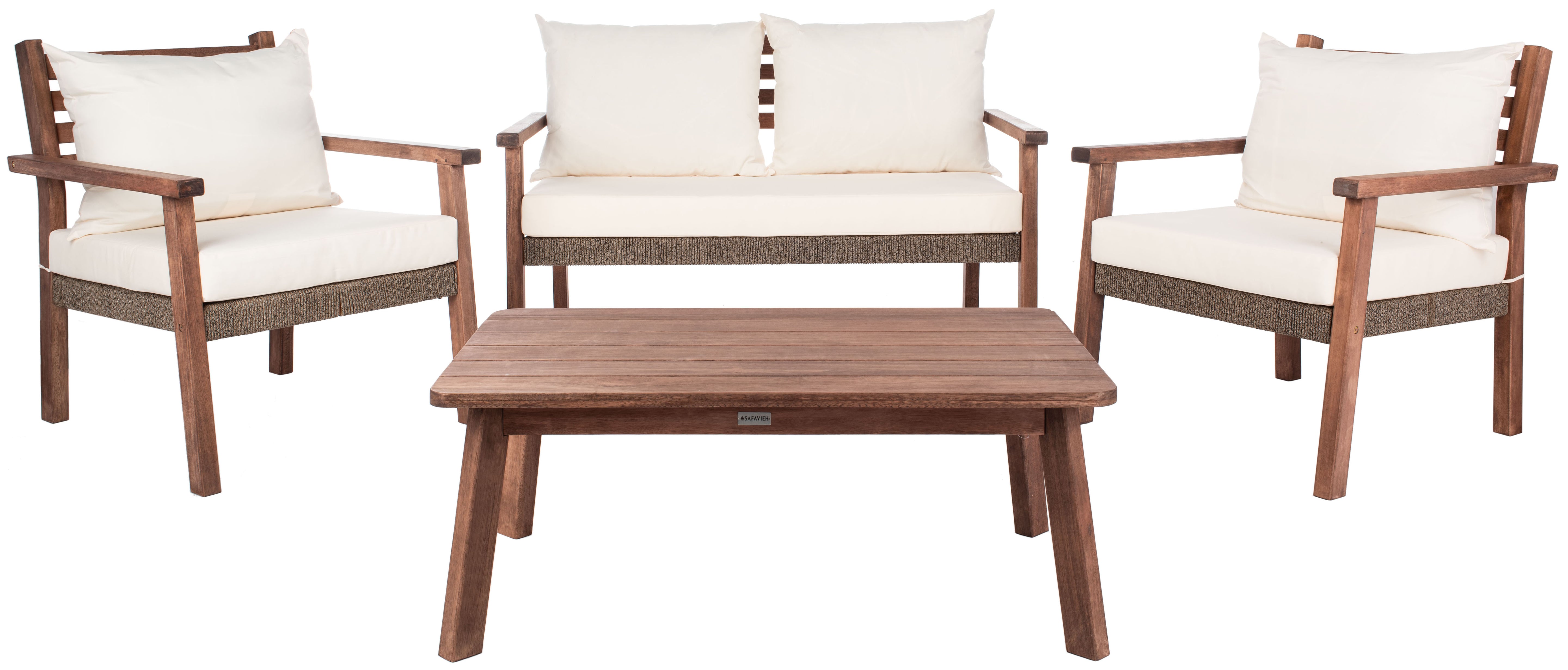 Safavieh Reid 4 Pc Living Set, PAT7051 - Natural / Beige