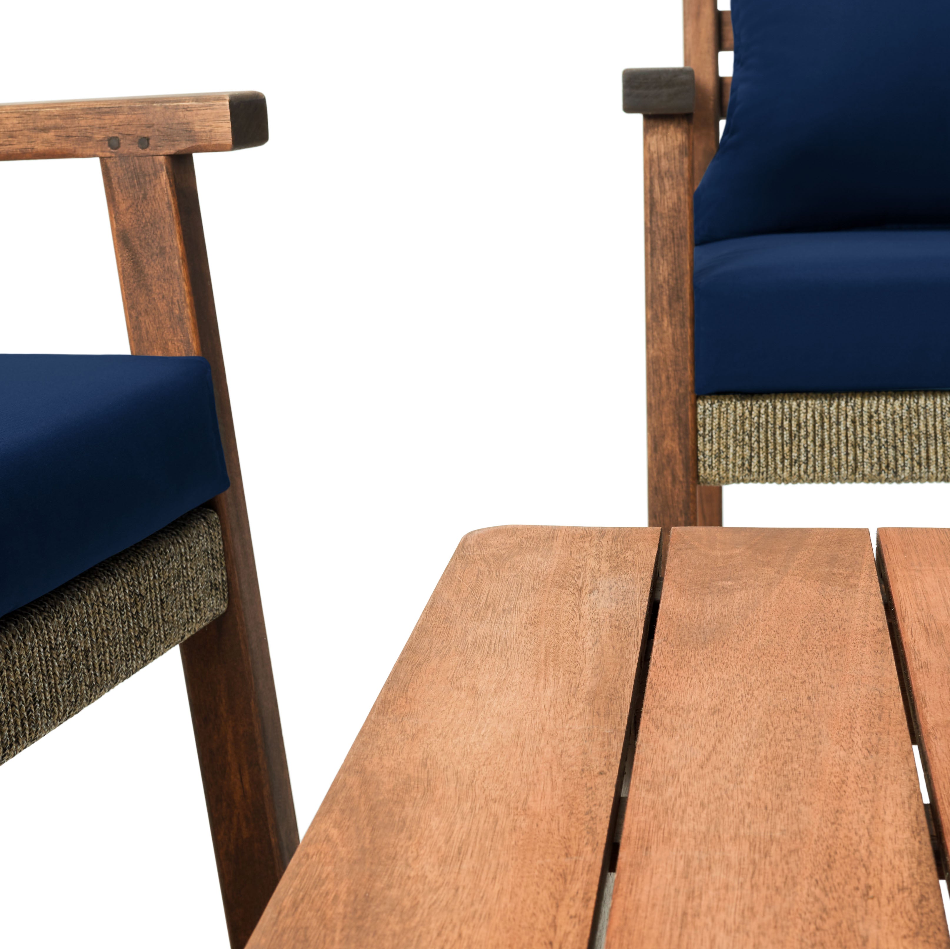 Safavieh Reid 4 Pc Living Set, PAT7051 - Natural / Navy