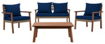 Safavieh Reid 4 Pc Living Set, PAT7051 - Natural / Navy
