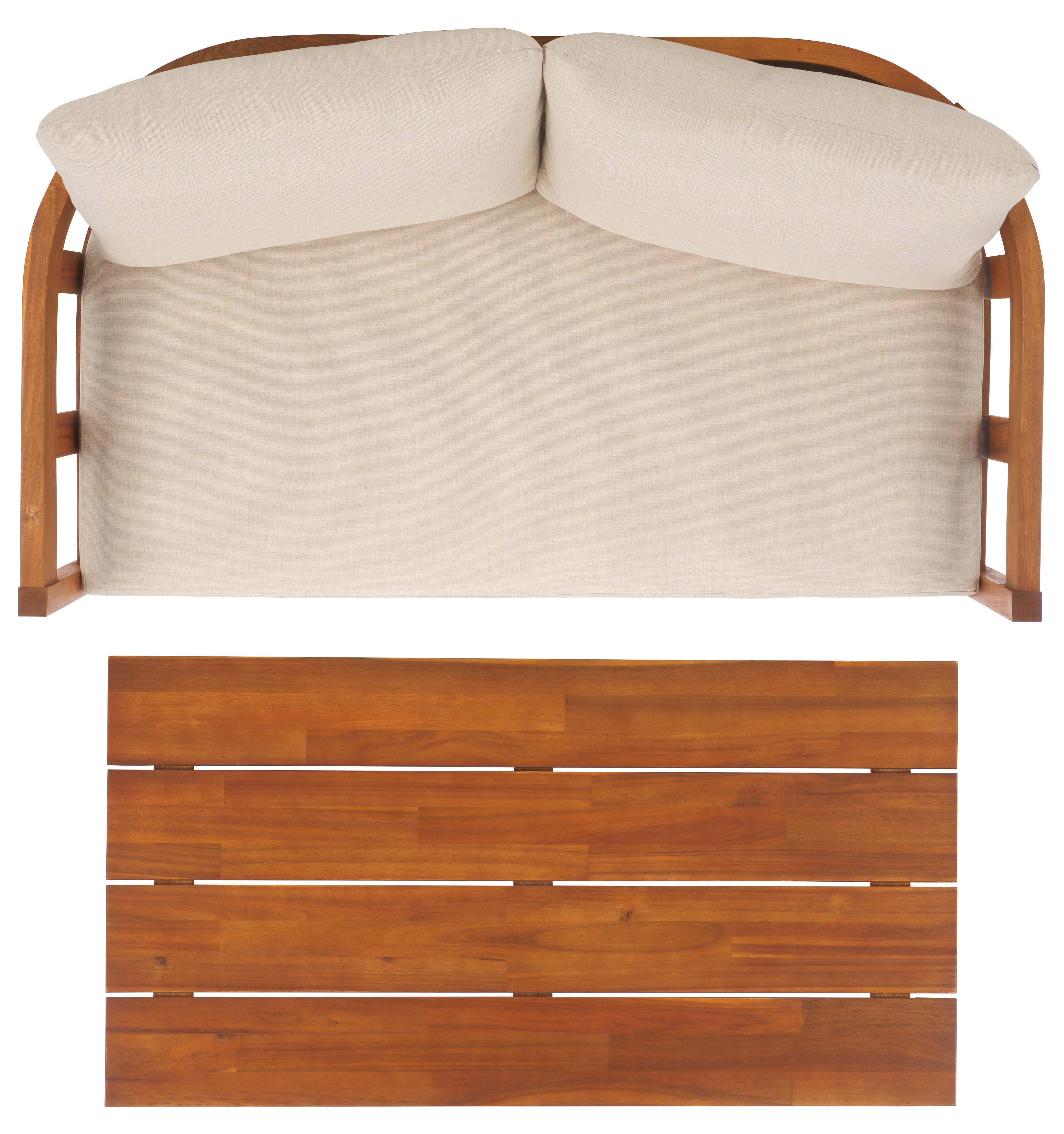 Safavieh Owen Bench + Table, PAT7086 - Natural / Taupe