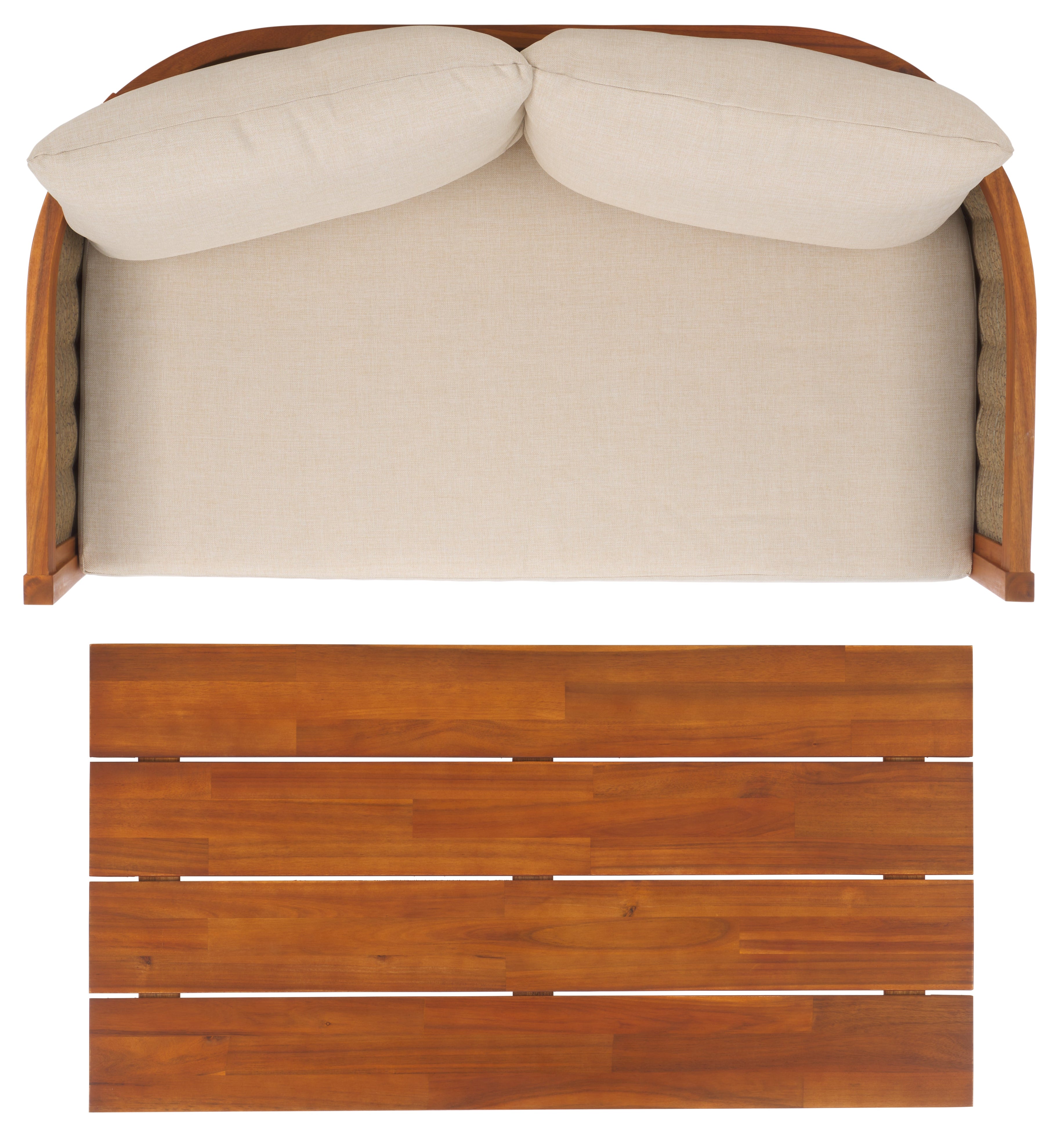 Safavieh Amanda Bench + Table, PAT7090 - Natural / Taupe