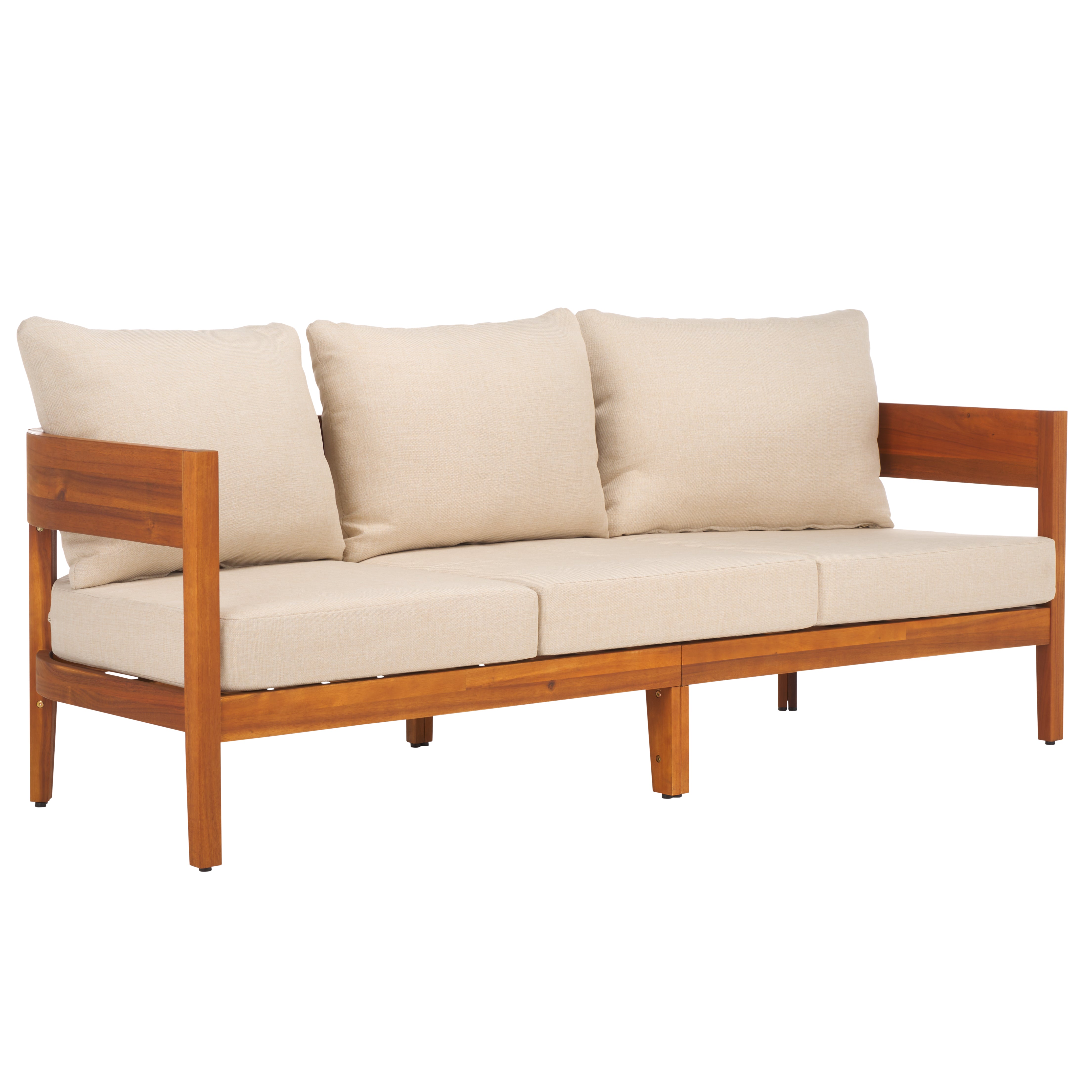 Safavieh Theo 3 Seater Sofa, PAT7092 - Natural / Taupe
