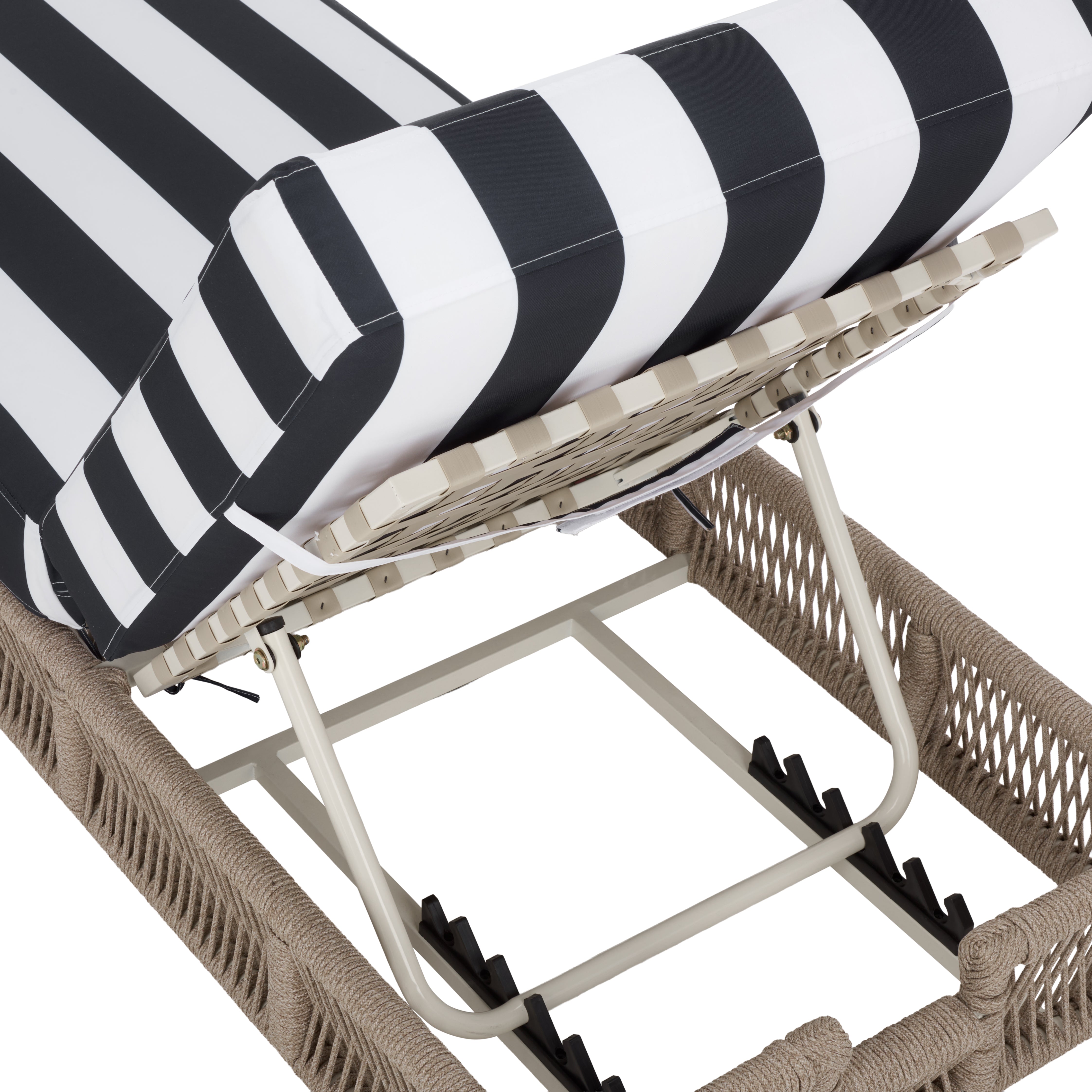 HEATHER TAN / NAVY STRIPED