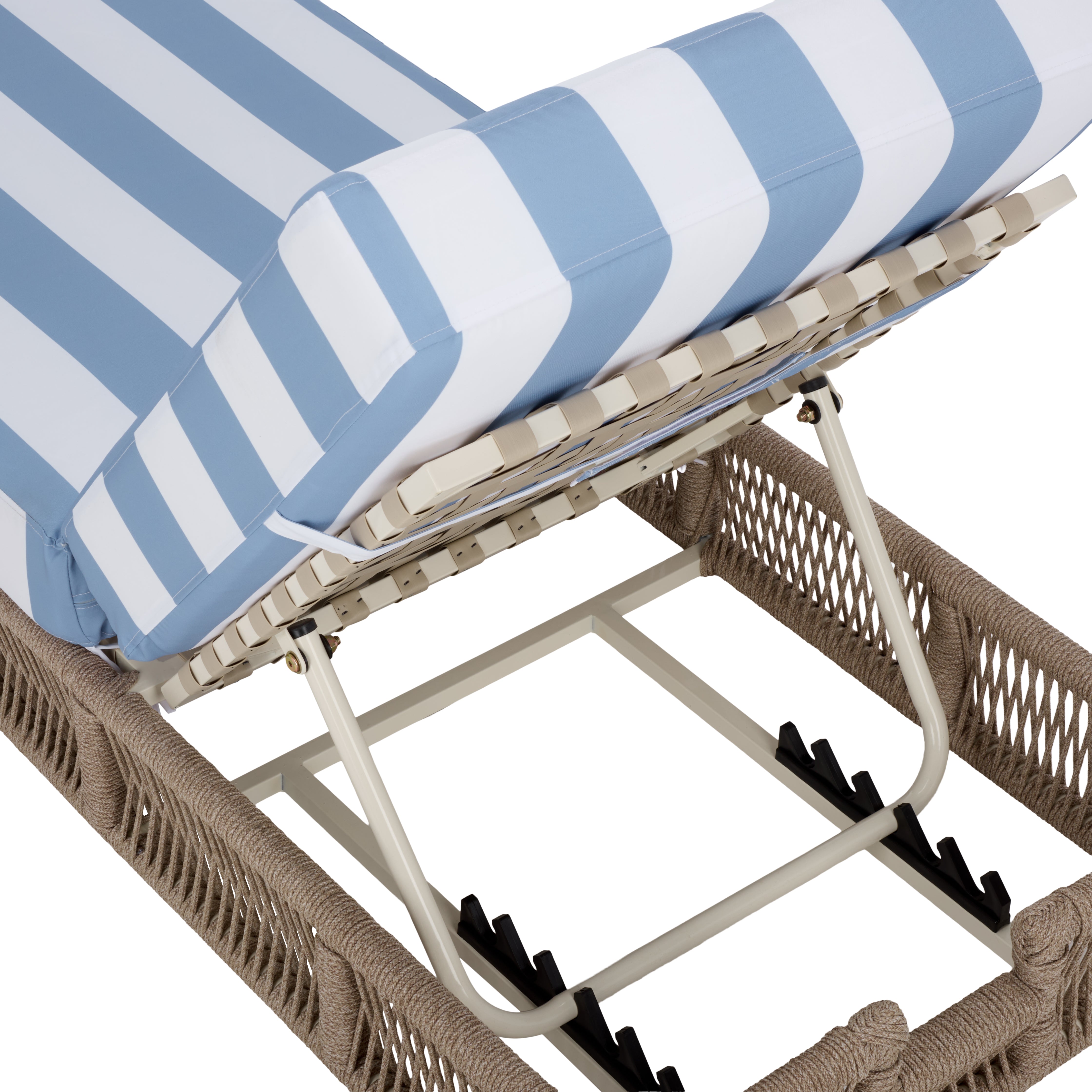 HEATHER TAN / BABY BLUE STRIPE