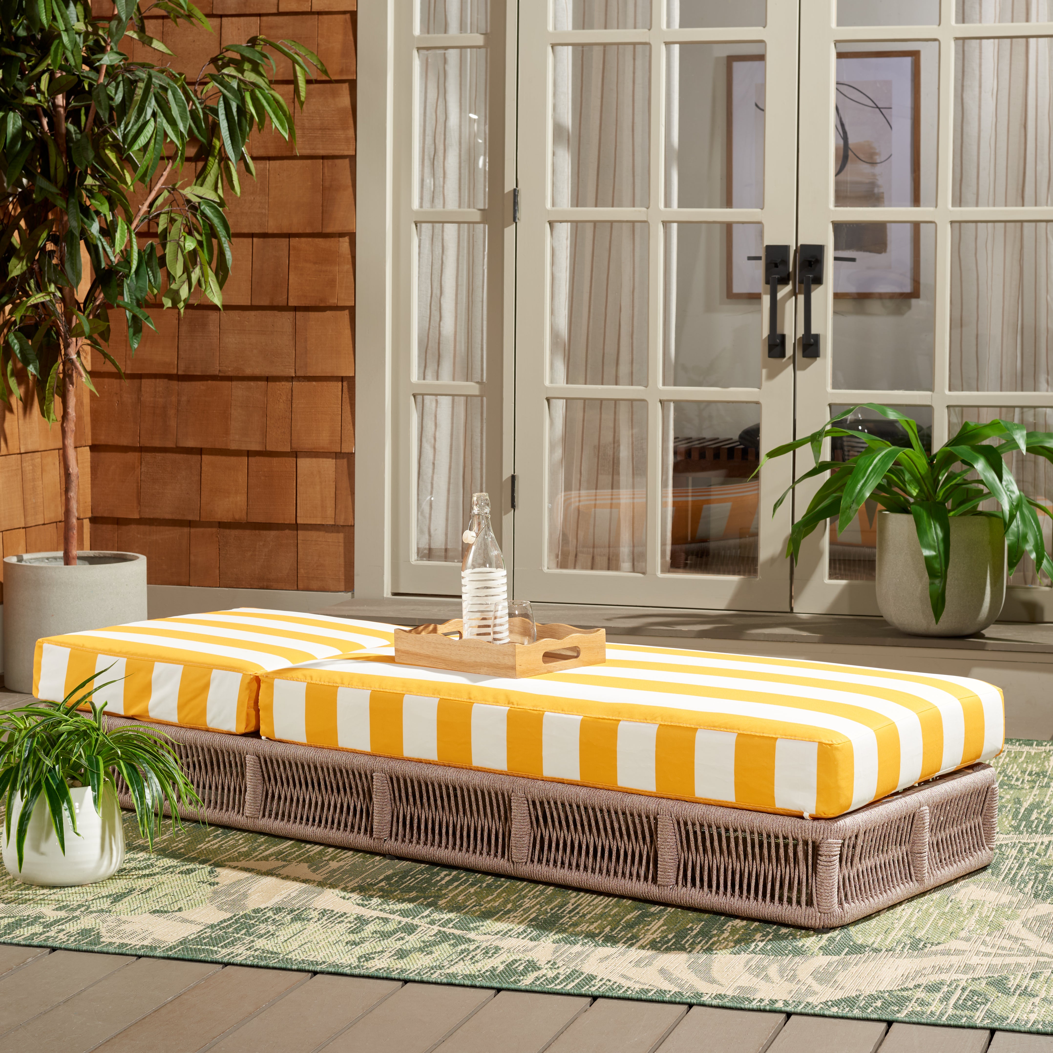 HEATHER TAN / YELLOW STRIPE