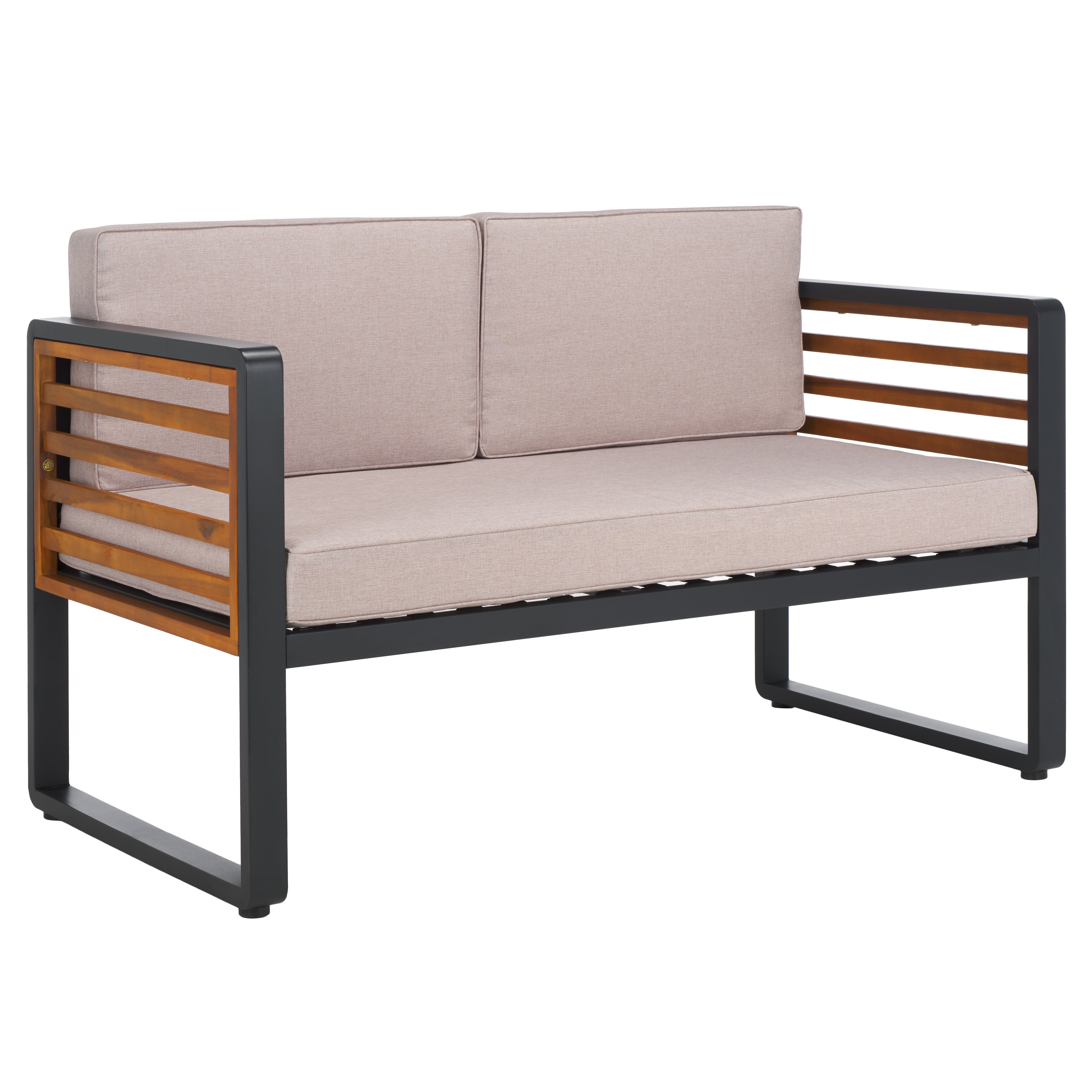 Safavieh Vesta 4 Pc Living Set, PAT7737 - Black / Light Grey