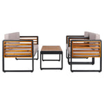 Safavieh Vesta 4 Pc Living Set, PAT7737 - Black / Light Grey