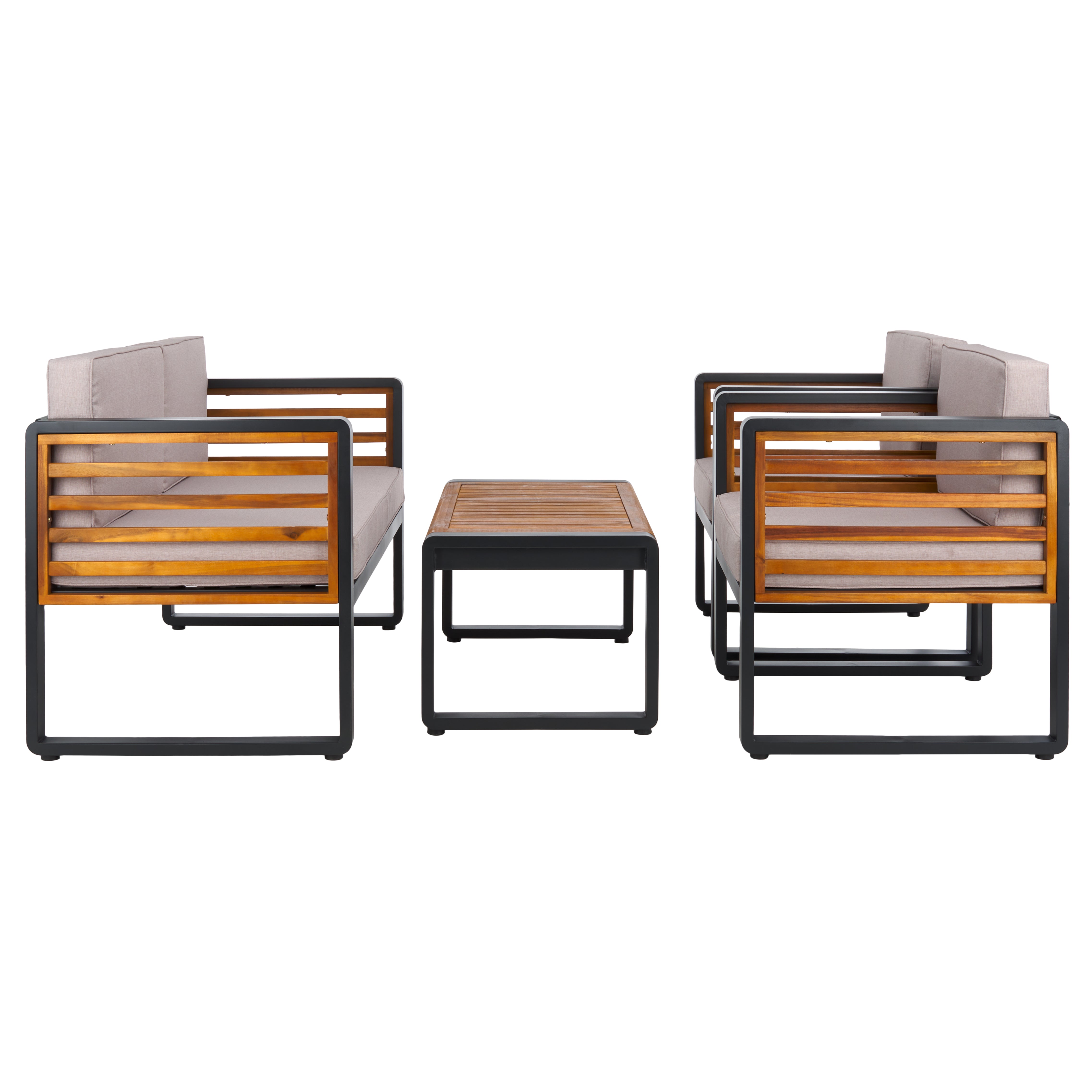 Safavieh Vesta 4 Pc Living Set, PAT7737 - Black / Light Grey