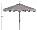 Safavieh Zimmerman 9 Ft Market Umbrella , PAT8000 - Grey