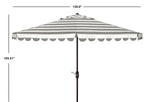 Safavieh Vienna 11Ft Rnd Crank Umbrella , PAT8111 - Grey/White
