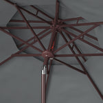 Safavieh Zimmerman 9ft Double Top Market Umbrella , PAT8200 - Grey/White Trim