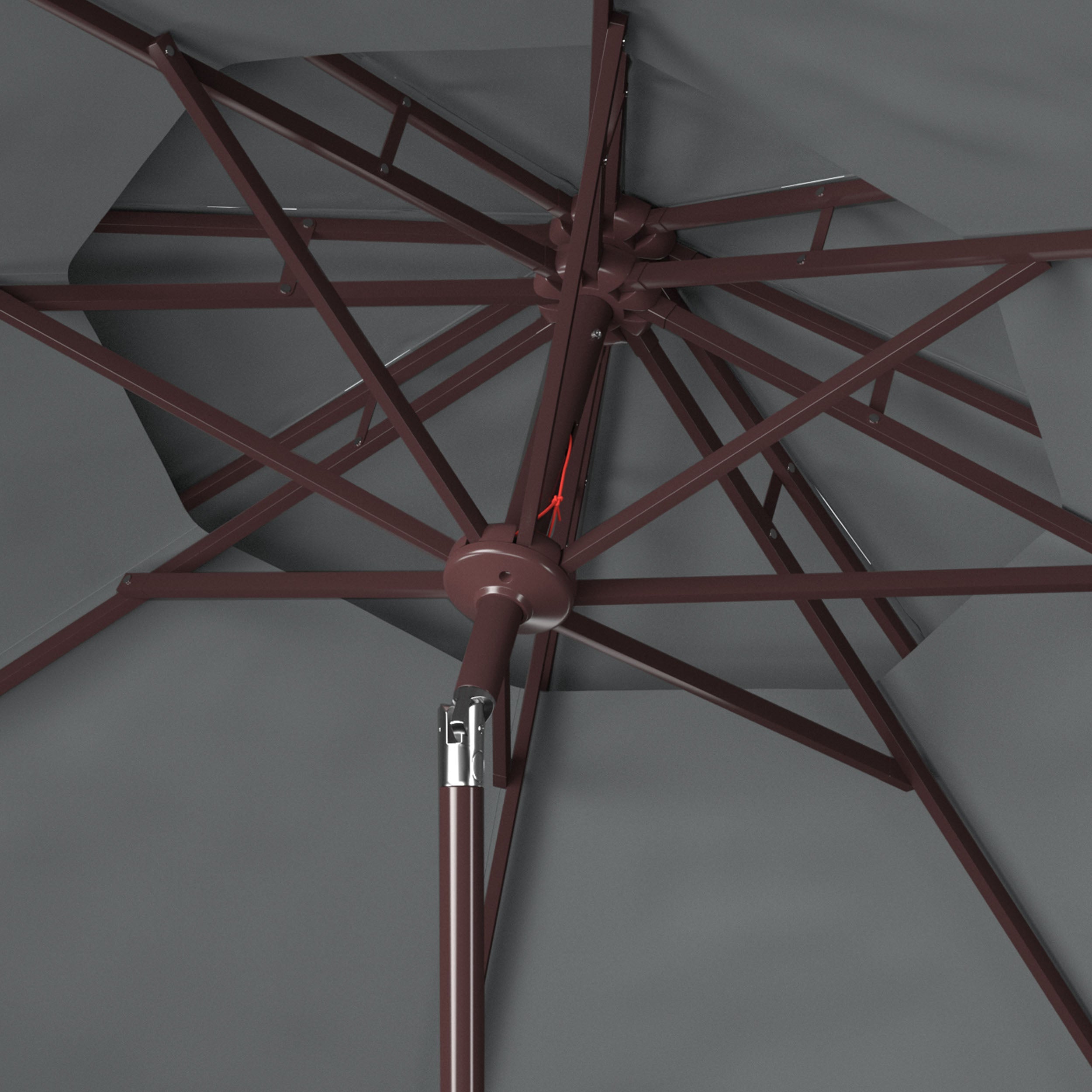 Safavieh Zimmerman 9ft Double Top Market Umbrella , PAT8200 - Grey/White Trim