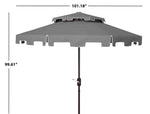 Safavieh Zimmerman 9ft Double Top Market Umbrella , PAT8200 - Grey/White Trim