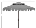 Safavieh Venice 9Ft Rnd Double Top Crank Umbrella , PAT8210 - Grey