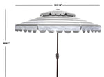 Safavieh Vienna 9Ft Rnd Double Top Crank Umbrella , PAT8211 - Grey/White
