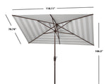 Safavieh Iris Fashion Line 6.5 X 10 Ft Rect Umbrella , PAT8304 - Grey/White