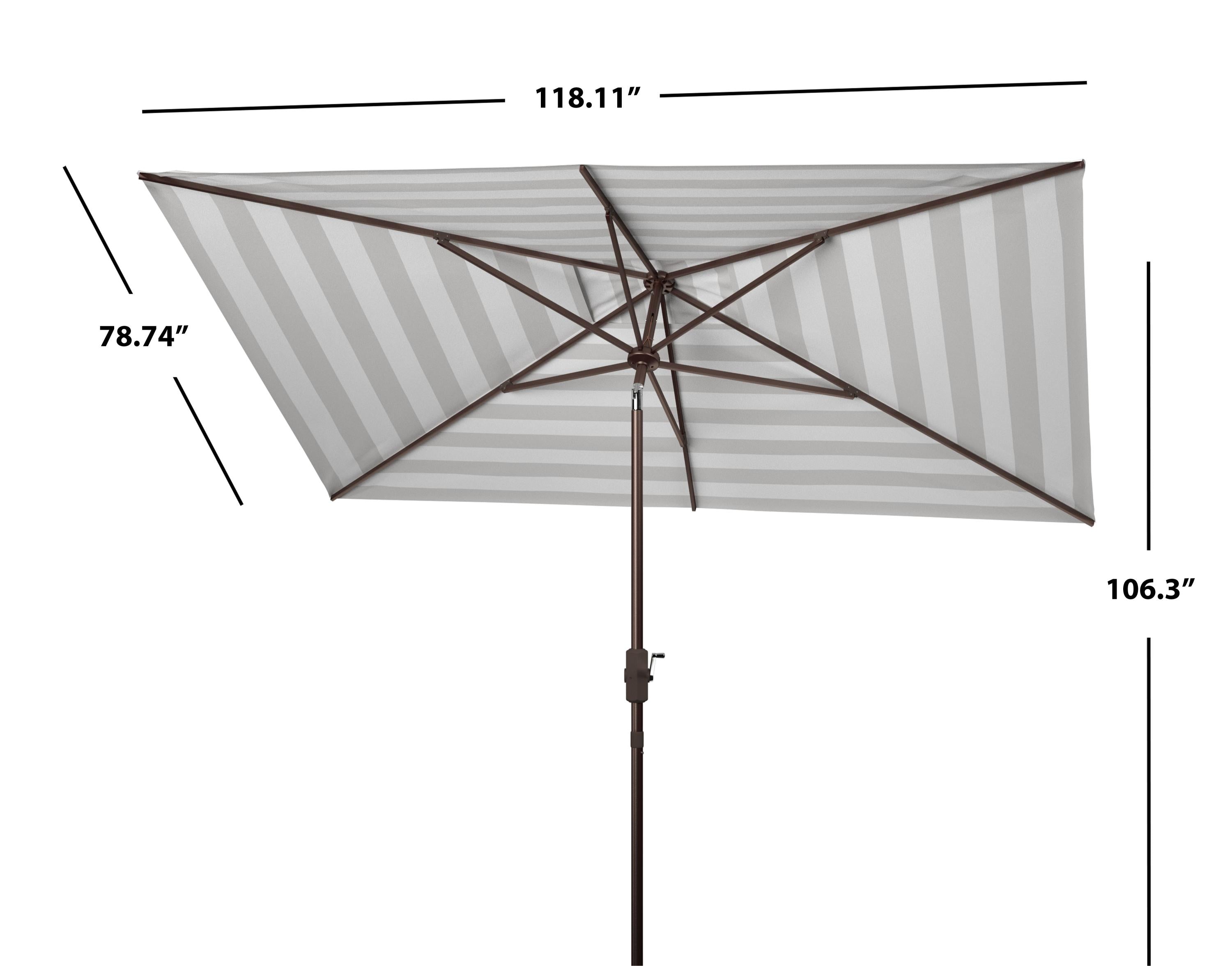 Safavieh Iris Fashion Line 6.5 X 10 Ft Rect Umbrella , PAT8304 - Grey/White