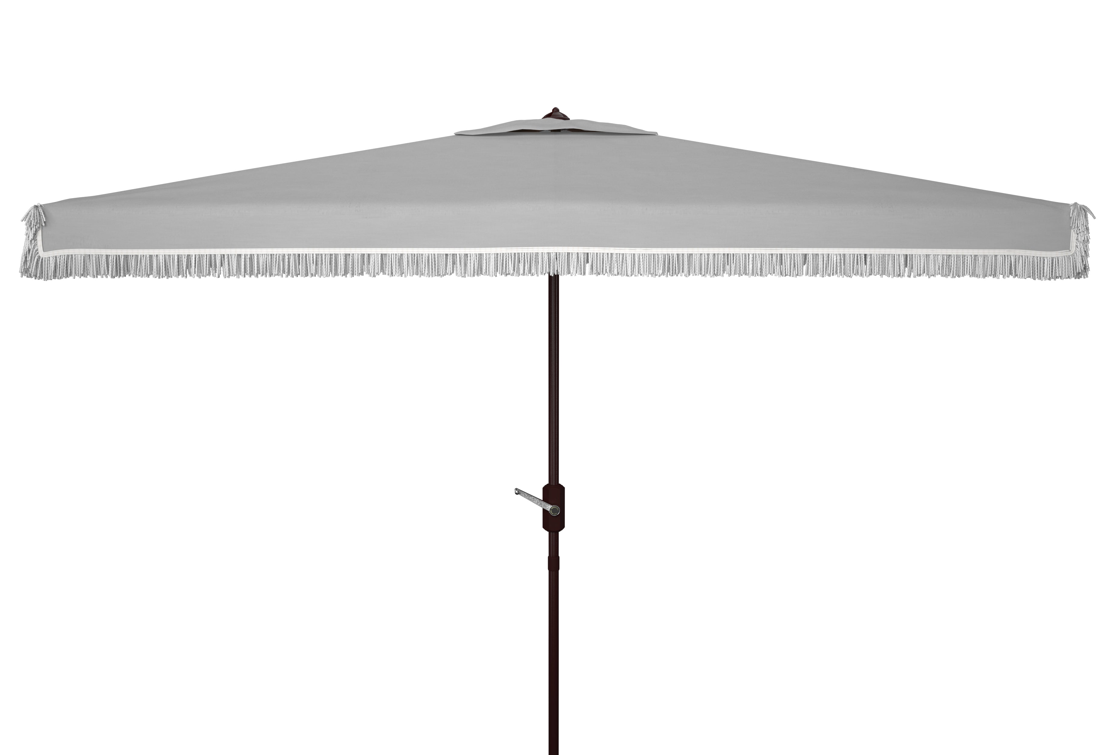 Safavieh Milan Fringe 6.5 X 10 Ft Rect Crank Umbrella , PAT8308 - White