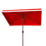 Safavieh Milan Fringe 6.5 X 10 Ft Rect Crank Umbrella , PAT8308 - Red