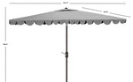 Safavieh Venice 6.5 X 10 Ft Rect Crank Umbrella , PAT8310 - Grey