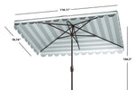 Safavieh Vienna 6.5 X 10 Ft Rect Crank Umbrella , PAT8311 - Grey/White