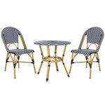 Safavieh Salcha 3 Piece Bistro Set, PAT9500 - Navy / White / Light Brown