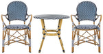 Safavieh Hooper 3 Piece Bistro Set, PAT9501 - Navy / White / Light Brown