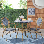 Safavieh Rosen 3 Piece Bistro Set, PAT9502 - Navy / White