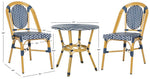 Safavieh Lenda 3 Piece Bistro Set, PAT9503 - Navy / White / Brown
